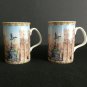 Vintage Fine China Mugs Historical London Scenes 2 Cups