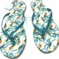 ESPRIT Women's Flip Flops Size 8 Open Toe Casual Sandals Pineapple Design Blue