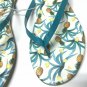 ESPRIT Women's Flip Flops Size 8 Open Toe Casual Sandals Pineapple Design Blue