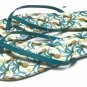 ESPRIT Women's Flip Flops Size 8 Open Toe Casual Sandals Pineapple Design Blue