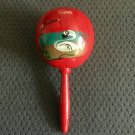 Red Maraca From Cozumel Mexico - Primitive Musical Instrument