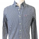 Hollister Mens Plaid Shirt Size M Long Sleeve Button Down Blue White Checks