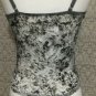 B TRU Gray Sz M Teddy Neglige Top Stretch Lace Sheer Sexy VTG 90s NOS