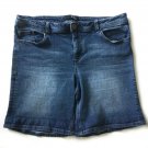 1822 Denim Bermuda Shorts Size 16 Blue Jean Dark Wash Whiskered 34x8 Stretch 1822 Denim Bermuda Shorts Size 16 Blue Jean Dark Wash Whiskered 34x8 Stretch