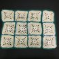 Vintage 80s Granny Square Crocheted Small Blanket Hand Made Lap Throw 24x17 in