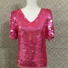 Vintage 1960's Pink Beaded Sequined Mod Gogo Dancer Top - Size S Vintage 1960's Pink Beaded Sequined Mod Gogo Dancer Top - Size S