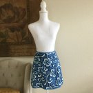 Vintage Women's Wrap Skirt Floral White & Blue Size 5 Juniors - Made in USA NWOT