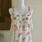 Xhilaration Boho Semi Sheer Maxi Dress M Feathers Print, Lined, Braided Straps Xhilaration Boho Semi Sheer Maxi Dress M Feathers Print, Lined, Braided Straps