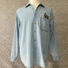 Vintage 90s Looney Tunes Mens Light Denim Button Up Shirt Medium Bugs Daffy Taz Vintage 90s Looney Tunes Mens Light Denim Button Up Shirt Medium Bugs Daffy Taz