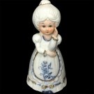 JASCO Vintage 80s Porcelain Hand Bell Lady Figurine Collectible With Flaw JASCO Vintage 80s Porcelain Hand Bell Lady Figurine Collectible With Flaw