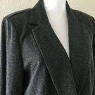 Susan Graver Women's Blazer Jacket Size 10 Faux Leather Contrasting Trim Black