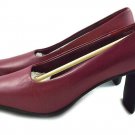 Vintage 90s Newport News Leather Pumps Shoes Size 7.5 M Red Wine Squared Toe