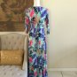 Pink Blush Maternity Green Wrap Maxi Dress Size L 3/4 Sleeve Nursing