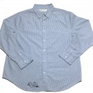 Vintage 90s Levi's Mens Long Sleeve Shirt XXL Blue White Striped 2XL Button Down