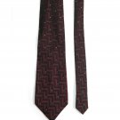 Dockers Men's  Silk Tie Handmade Geometric, Red, Black, 56 in L x 4 in W