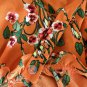 Twine And String Women's Cold Shoulder Summer Top Floral Blouse Ruffle M Orange