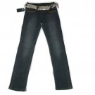 One Tuff Babe Women's Embellished Jeans Size 5 / 6 Dark Wash Belted One Tuff Babe Women's Embellished Jeans Size 5 / 6 Dark Wash Belted
