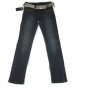 One Tuff Babe Women's Embellished Jeans Size 5 / 6 Dark Wash Belted