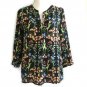 Womens Floral Top Size S Long Sleeve Loose Shirt Lightweight Blouse