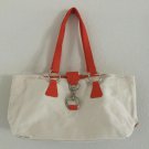 Matrix Women's Small Canvas Tote Carry All Shopping Bag, Light Beige, Orange Matrix Women's Small Canvas Tote Carry All Shopping Bag, Light Beige, Orange