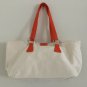Matrix Women's Small Canvas Tote Carry All Shopping Bag, Light Beige, Orange