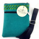 Unique Boutique Green Mini Crossbody Bag, Textile Purse, Cell Phone Case, NWT