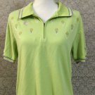CORAL BAY Golf Women's Polo Shirt Top Green Size M Embroidered