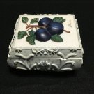 Vintage Ornate Jewelry Trinket Box Case Plums Lidded Art Nouveau Footed Resin Vintage Ornate Jewelry Trinket Box Case Plums Lidded Art Nouveau Footed Resin