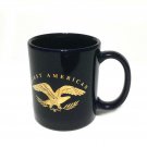 Cobalt Blue Ceramic First American Coffee Mug Cup Gold Eagle Cobalt Blue Ceramic First American Coffee Mug Cup Gold Eagle