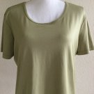 French Cuff Womens Casual Top Size L Short Sleeve Stretch Tee Comfortable