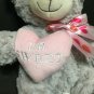 Hugfun International Stuffed Plush Teddy Bear 15 Inch Grey Soft With Pink Heart