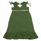 Disorderly Kids Vintage Crinkled Dress Size 16 Knee Length Embellished Green Disorderly Kids Vintage Crinkled Dress Size 16 Knee Length Embellished Green