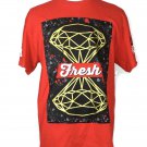 Men's Red Graphic T Shirt Size L Cotton Tagless Tee FRESH by Entitee USA Men's Red Graphic T Shirt Size L Cotton Tagless Tee FRESH by Entitee USA