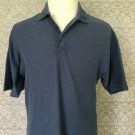 VTG 90s Heritage Cross Mens Polo Shirt Size L Short Sleeve Ribbed Striped Blue