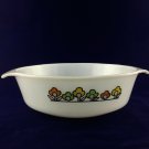 Vintage Fire King Milk Glass Floral Design Casserole Dish 1.5 Qt Ovenware Vintage Fire King Milk Glass Floral Design Casserole Dish 1.5 Qt Ovenware