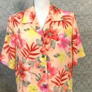 ALIA Vintage 90s Women's Size 12 Tropical Floral Blouse Top Cruise Vacation Wear