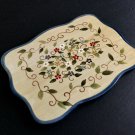 Vintage Floral Kitchen Trivet Scalloped Edge Hot Plate Flowers Ceramic Yellow