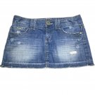 Aeropostale Women's  Denim Short Skirt Size 5/6 Blue Distressed Denim Frayed Hem