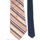VTG Tommy Hilfiger Mens Silk Tie Striped Light Orange Navy Blue 56 in L x 4 in W