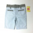 Vintage 90s Girls Seersucker Striped Shorts Size 5 Blue Cotton Elastic Waist NEW