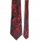 Handmade Italian Silk Tie Abstract Art Bold Red Multi Color Classic Length Handmade Italian Silk Tie Abstract Art Bold Red Multi Color Classic Length