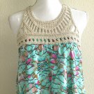 Xhilaration Women's Summer Halter Dress Size M Crotchet Neck Keyhole Back