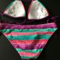 Arizona Two Piece Bathing Suit Bikini Top Size M Bottom Size L Striped