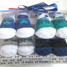 Boy Girl Baby Booties Crib Shoes Graphic Socks Size 0-12 Months 4 Pairs Unisex Boy Girl Baby Booties Crib Shoes Graphic Socks Size 0-12 Months 4 Pairs Unisex