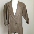 Vintag 80s Womens Retro Leather Jacket Sz M Brown Shoulder Pads Animal Print Vintag 80s Womens Retro Leather Jacket Sz M Brown Shoulder Pads Animal Print