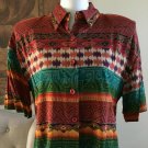 Vintage CB Collections Womens Top Size 12 Short Sleeve Shirt Blouse Shoulder Pad