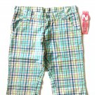 2B Real Girls Vinthe 90s Plaid Capri Pants Size 7/8  Blue Cotton Cropped Hem NEW