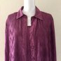 VTG Yves St Clair Women's Long Sleeve Crinkled Blouse Size 16 Built In Cami
