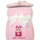 Baby Girl Pink Receiving Blanket Warm Cozy Soft Touch 30x40 in Puppy Theme