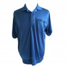 Vintage 80s Botany 500 Men's Polo Shirt Blue Size L Banded Bottom Hem Vintage 80s Botany 500 Men's Polo Shirt Blue Size L Banded Bottom Hem